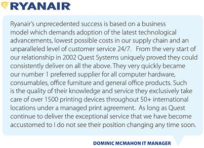 Ryanair testimonial